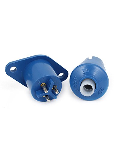 Conectores AC Power Socket 3P macho y hembra azul miniatura 2