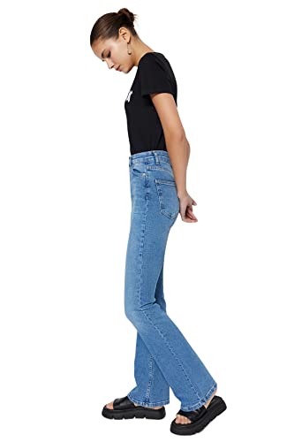 TRENDYOL Damen Gerade Fackel Hohe Taille Jeans – Bild 4