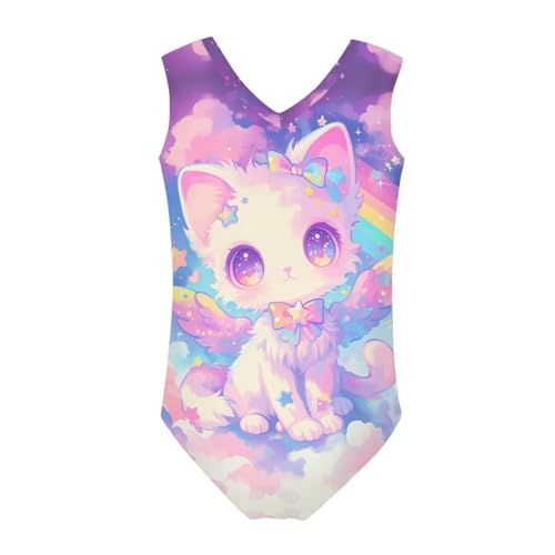 Image of Girls Bathing Suit Size 3-14 Swimsuits for Girls One-Piece Swimwear Summer V-Neck Sleeveless