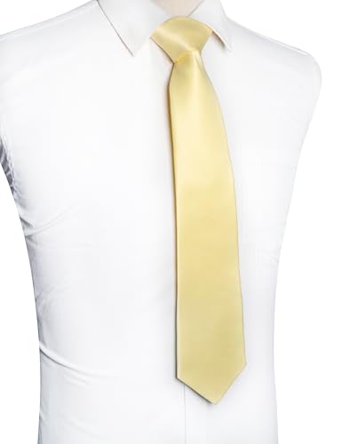 Image of JEMYGINS Solid Color Tie Mens Necktie for Business and Wedding