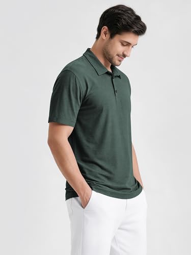 Camiseta polo para hombre ODODOS de rendimiento odSTRATUM Tech, manga corta, ultrablanda, con tecnología de absorción de humedad y protección UV UPF 50+ miniatura 3