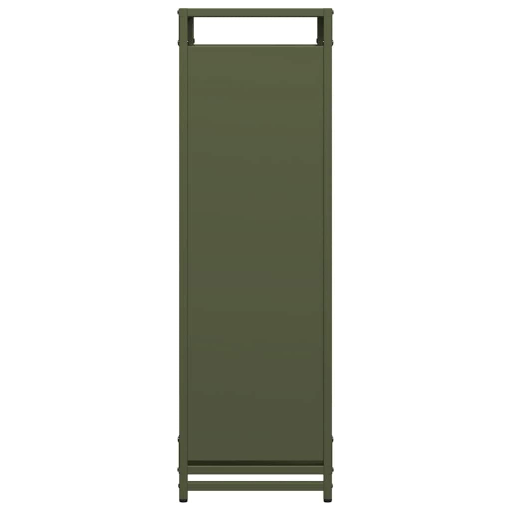 Estantería para leña verde oliva de acero laminado en frío, 60 x 28 x 90 cm, soporte para leña para interior, salón, terraza, robusta estantería para leña con gran capacidad