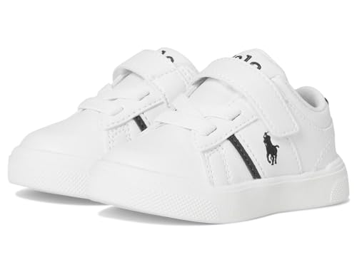 Polo Ralph Lauren Frazier Ps - Tenis para mujer, Blanco/azul marino, 4.5 Toddler