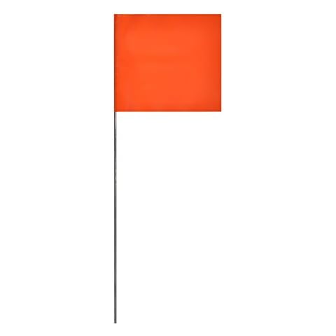 Swanson Tool Co FOR15100 2.5-Inch by 3.5-Inch Marking Flags with 15-Inch Wire Staffs, Orange, 100-Pack Cover
