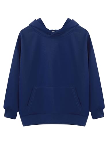 Hansber Boys Girls Hoodie T-Shirt Kids Hooded Sweatshirt Plain Long Sleeve Pullover with Pocket3