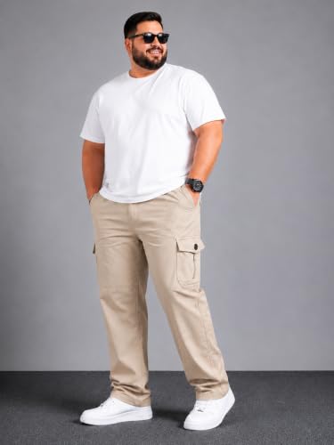 Image of INKKR Men Plus Size Cargo Pants || Plus Cargo Pants Cotton || 2XL-6XL