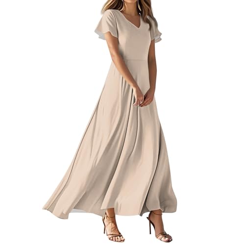 womens brunch dresses Tan Color Cotton One Piece Dress main image 0