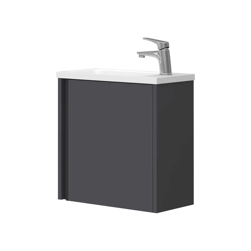 Vicco Waschplatz Kleo – Waschbeckenunterschrank in Anthrazit (2-teiliges Set)