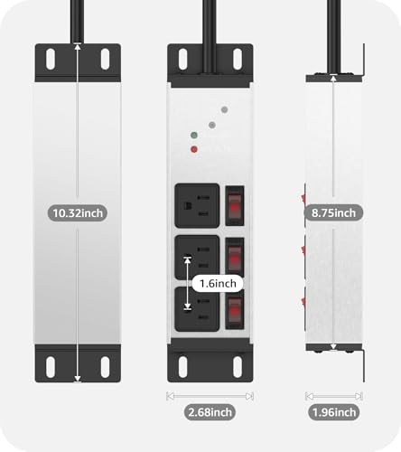 Image of CCCEI 3 Outlets Heavy Duty Surge Protector, 12 Gauge, Silver, 25FT, 1