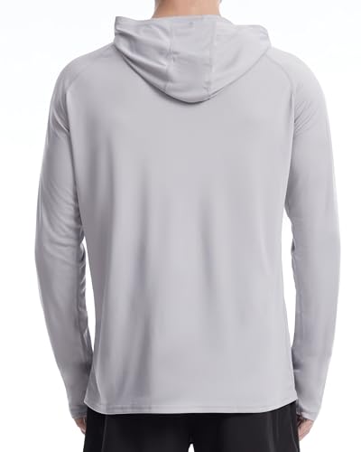 Roadbox Men's UPF 50+ Sun Hoodie Shirts, UV Protection Fishing Shirt with Pocket, Swim Hiking Rash Guard Long Sleeve Hoodies3