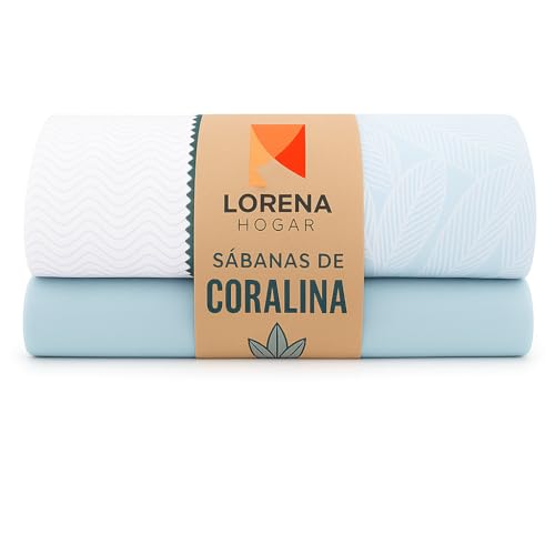 Juego de Sabanas Coralina 150 x 190 Invierno, Sábanas de Coralina para Camas de 150cm x 190/200cm, Ropa de Cama, Sabanas de Franela 150, Incluye 1 Funda de Almohada Enteriza. (Azul, Hojas)
