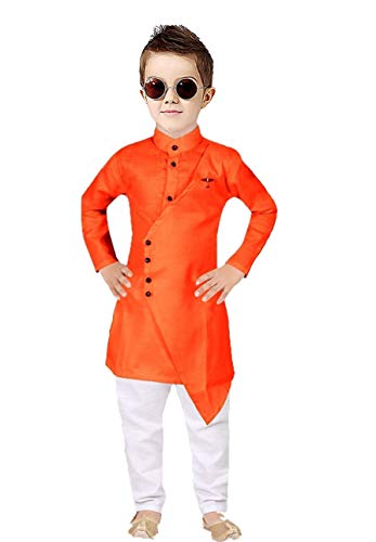 Image of Boy's Fancy Kurta Pyjama Set with Classis Cross Pattern Look