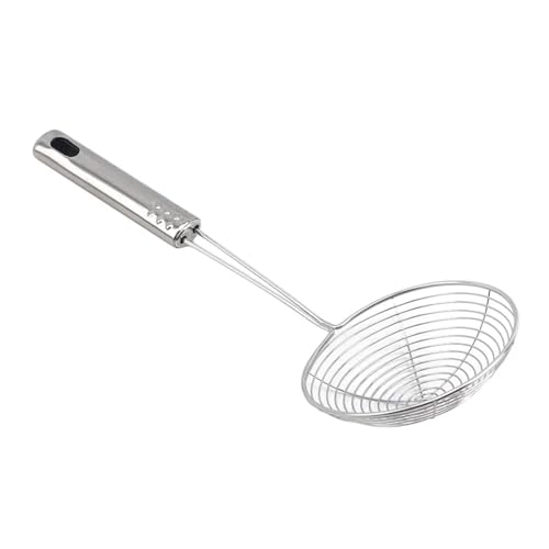 Espumadera de acero inoxidable, colador sólido, cucharón, utensilio cocina, herramienta for freír pescado(31x11cm)