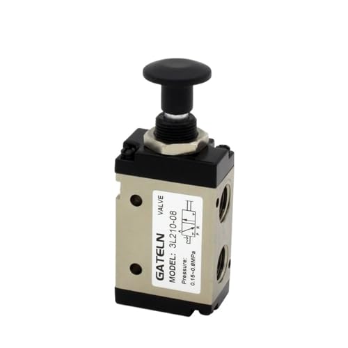 Push-Pull Valve 3 Port 2 Position 3L Series 3L110-06 / 3L210-08 / 3L310-10 Pneumatic Control Valve(With 6mm Fittings,3L110-06)
