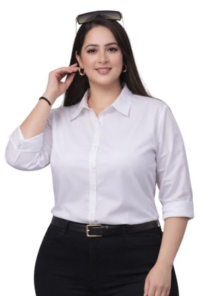 style quotient Women Blue Solid Plus Size Shirts-picture-24