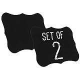Set of 2 Small Black Metal Erasable Chalkboards / Desktop Memo Message Boards / Write On Label Signs