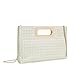 IXEBELLA Dressy Woven PU Leather Small Handbag, Fashion Women Party Clutch Purse, Formal Bag for Wedding, Prom, Cocktail (Ivory-woven)