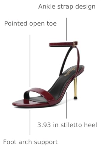 Image of Mostrin Strappy Heels for Women Ankle Strap Heels Women's Heeled Sandals for Party Prom Wedding