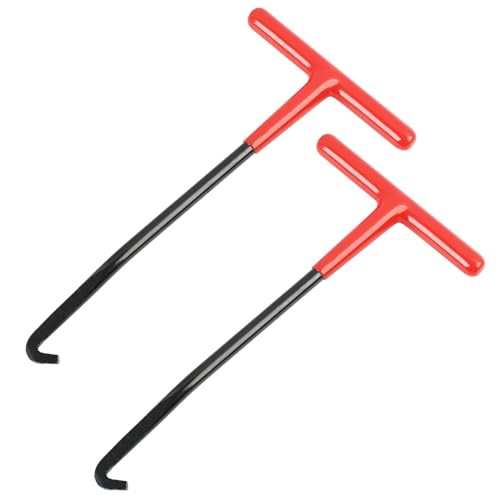 JiaHeHe 2 ganchos de resorte de escape, herramienta de extractor de resorte de acero con mango en T y mango de goma, extractor de resorte para motocicleta, gancho de resorte para coche, herramienta