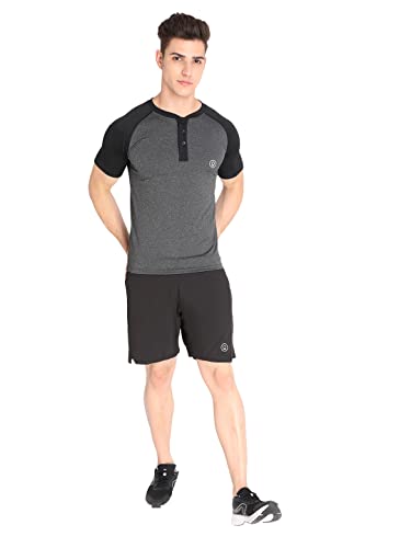 Image of CHKOKKO Men's Round Neck Gym T-Shirt Anthra Black S