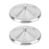 DOITOOL Tea Mug Lid 2Pcs Stainless Steel Coffee Mug Cover Water Beverage Drinking Cup Lid Cover Anti Tea Cup Cap 10cm (Silver) Universal Cup Lid