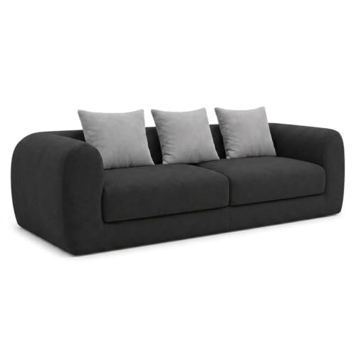 Image of Modern Sofa Set 3-Seater with Armchair and Ottoman, 4 Seater, 5 Seater Design in 3+1+Footrest Sofa for Living Room, Bedroom, Hallways (Dark Gray)