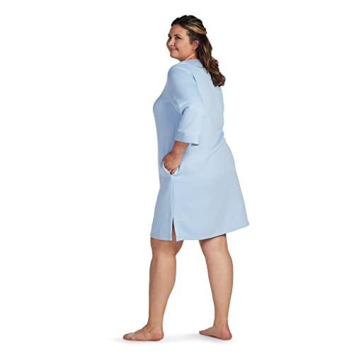Miss Elaine Robe - Women's Short Robe, Soft Quilted Knit, Full Zip With Long Sleeves, Sleepwear And Loungewear (Small, Misty Blue) #TOP3