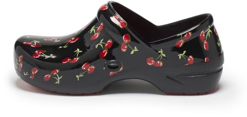 Image of Anywear SR Angel Slip Resistant Work Shoes for Women - Fluid Resistant Nursing Clogs - All Day Comfort Gardening, Nurse Clogs & Chef Shoes - Very Cherry - 10 Women /8 Men