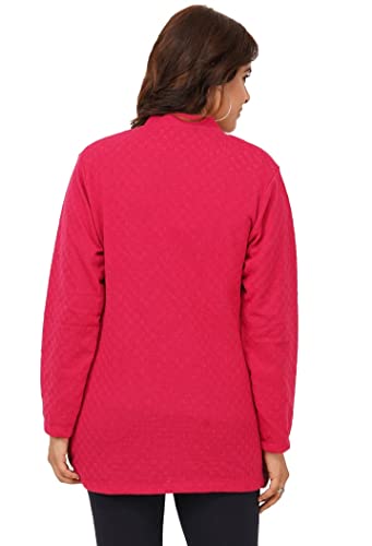 Image of Women's Woolen V-Neck Cardigan - Heavy Daffodil Fabric Winter Wear Acropolly Yarn Cardigan for Women with Front Pockets