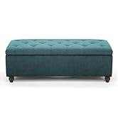 WOODBURY TREE 2 Seater Tufted Storage Ottoman | Versatile Bench with Premium Velvet &amp; Storage | L...