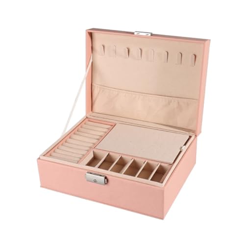 YouBella Jewellery Organisers Gifts Acrylic Portable Home Jwell organizer Storage Box Case with Dividers Container for Rings, Earrings, Necklace for girls and women (Pink)