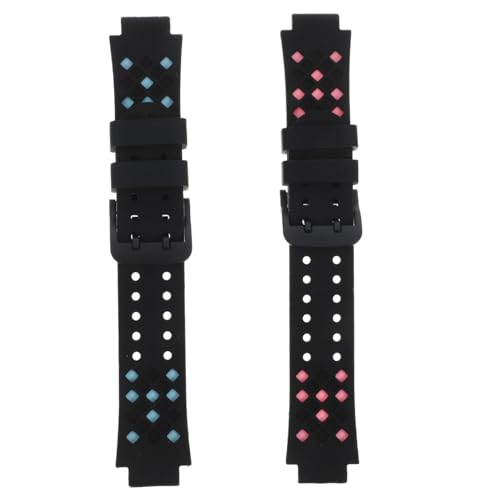 Levemolo 2 piezas Correa Silicona Resistente para Reloj Infantil Banda Rápida Colores Azul-negro y Rosa-negro Compatible con Reloj Inteligente y Niñas