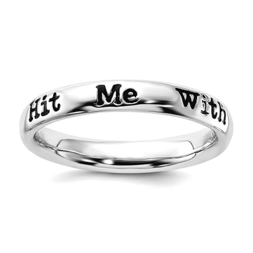 Bague empilable argent 925 poli message mode empilage bijoux quotidien style urbain