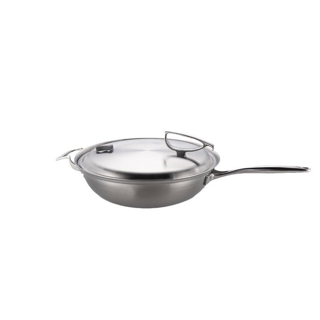 Frying Pan Triple Layer Steel Thickened Uncoated Household Clubhouse Frying Pan