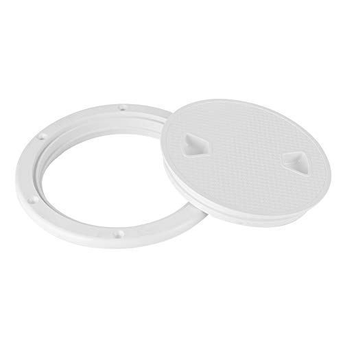 Strong Marine ABS Rounded Deck Cover Inspection Hatch in White, Ideal Boat Part for Yacht Deck Lid Replacement (6 Inch)