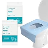 Androxeda 20 Stück Spülbare Toilette Auflage, Einweg Toilettensitzbezug, Toilettensitzbezüge Für Reisen, Öffentliche Toiletten