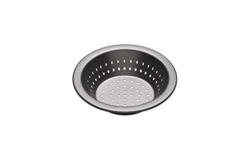 MasterClass Crusty Bake 10 cm Perforated Pie Dish with PFOA Free Non Stick Robust 1 mm Carbon Steel 4 Inch Round Individual Tin
