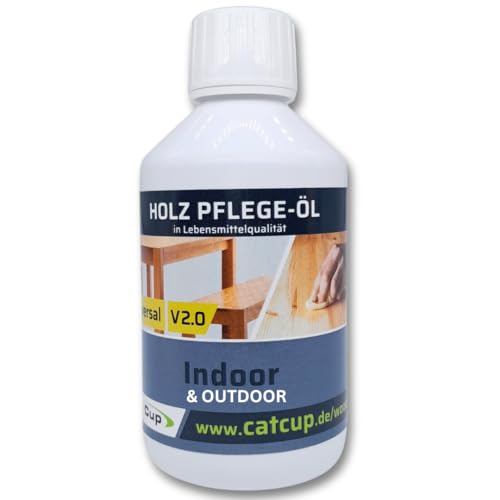 UNIVERSAL 250 Milliliter BIO Holzöl farblos aus Deutschland - Geruchloses Holzpflegeöl für Innen & Aussen - 100% natürliches Holz Öl in Bioqualität - Premium Möbelöl mit Anleitung