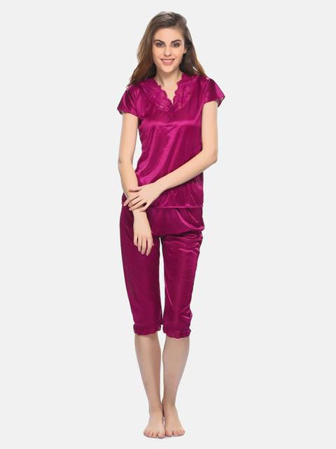 Image of Top & Capri Night Suit Set for Women
