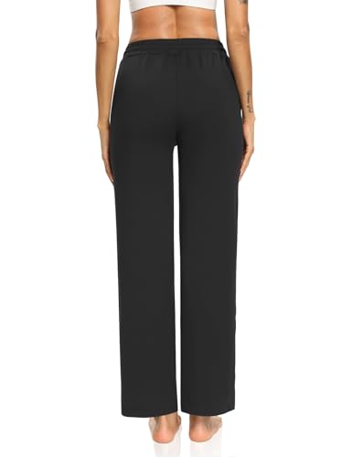 Womens Athletic Sweatpants Wide Leg Yoga Pants Comfy Drawstring Joggers Loose Lounge Pants for Women with Pockets4