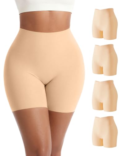 Image of Womens Tummy Control seamless Shapewear shorts | High waisted,Slip shorts for under dresses,Invisible,Breathable,Non slip,Compression faja Shorts,Butt lifting panties