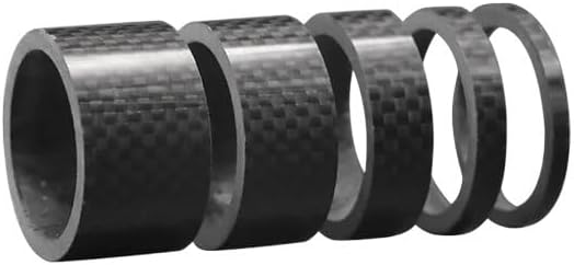 5 Pcs Carbon Fiber Bicycle Stem Front Fork Adjustment Spacer 28.6MM Road Bike Headset Stem Carbon Fiber Washer Cycling Parts for Bikes