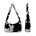 Women Girls Fashion Leopard Cow Print Fluffy Tote Handbag Soft Plush Faux Fur Underarm Shoulder Wallet Purse