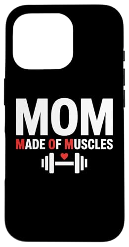 Mom Made of Muscles Strong Emotional Phrase Mama �X�}�z�P�[�X iPhone 16 Pro �p