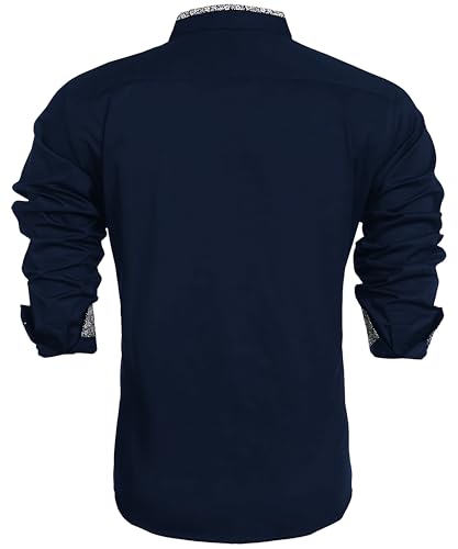 Image of Mens Shirt | Black Cotton Blend Casual | Regular Fit | Full Sleeve | Printed Spread Collar | Solid Plain Style | Summer Office Wear | Stylish Shirt for Men