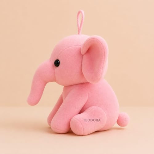 Image of Baby Ele Soft Toy for Girls Boys Kids, Pink, Dog Animal Plush Stuffed Teddy Gift Birthday, 18 cm