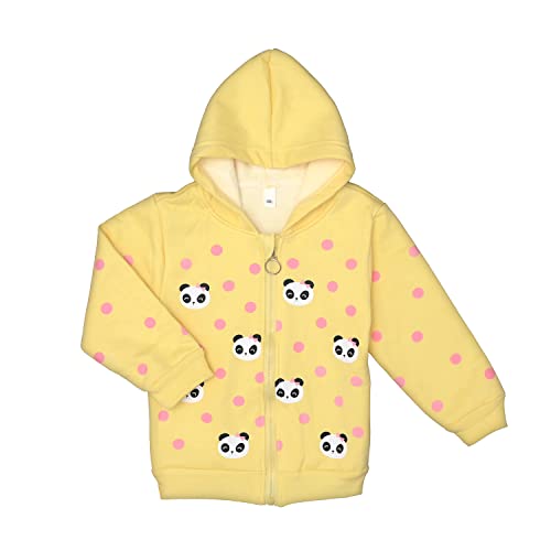 Image of Bold N Elegant Fleece Kids Pre Winter Warm Cute Panda Print Front Open Zipper Hoodie Sweatshirt For Infant Toddler Baby Boy's & Girls