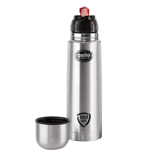 CELLO Flipstyle 1000 ml Silver Water Bottle - Image 2