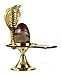 ASHIRWAD Narmadeshwar Shivling with Brass Jalheri (Yoni) Narmada River Banalinga Shiva Lingam Stone for Puja | AE000203-01 (2.5-inch)