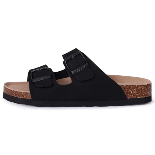 Image of ODOLY Unisex Comfortable Cork Footbed Slide Sandals with Arch Support | Adjustable Buckle, Lightweight Summer Sandals for Travel and Everyday Wear